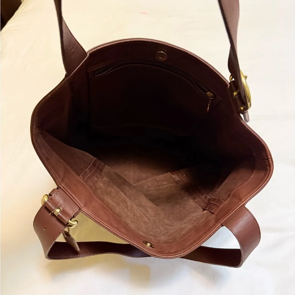 Coach Brown Leather Tote Bag - Picture 4 of 5